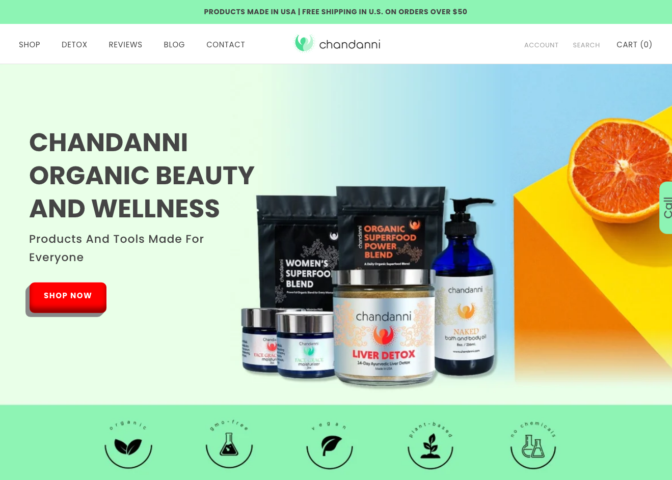 Chandanni Organics Website